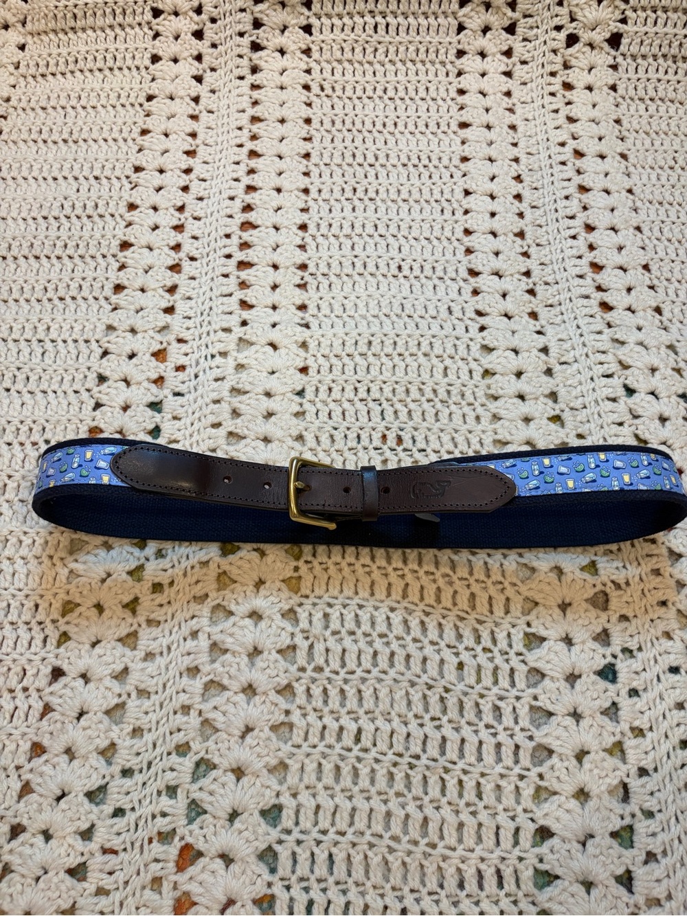 Vineyard Vines Tequila, Limes, and Salt Shakers  Canvas Club Belt Size 36